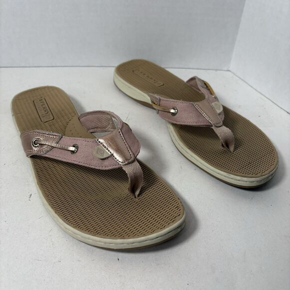 Sperry‎ Sandals Womens Size 10 Seafish Thong Flip Flops Pink Boat Top Sider C3 - Picture 1 of 10